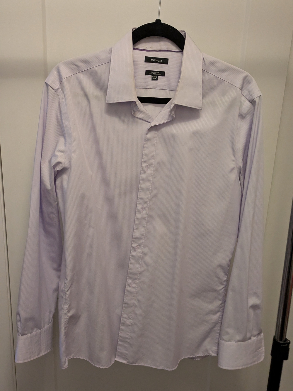 RW&CO. Men's Lavender Pinstripe Dress Shirt - Long Sleeve